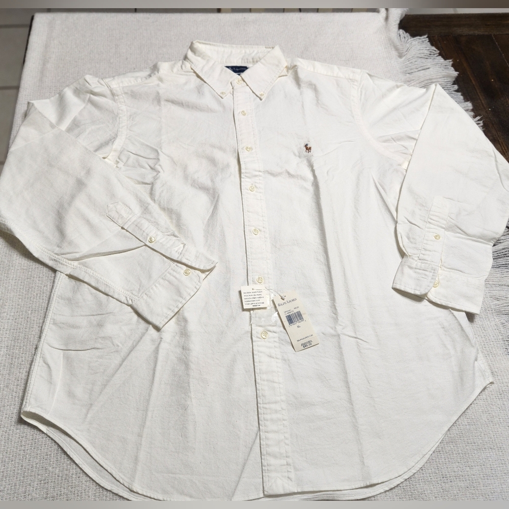 Ralph Lauren Men's Off White Button Down Shirt Size XL